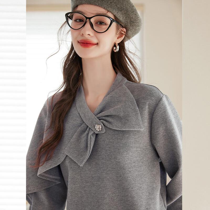 Elegant Bowknot Shoulder Sweatshirt