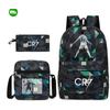School Bag, Peripheral Printing Three-piece Set, Student School Bag, Backpack, Messenger Bag, Pencil Bag.