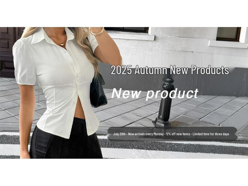 Y2K Smal passform Långärmad Skjorta för Kvinnor, Spicy Girl Stil - 2025 Höst/Vinter Kollektion