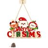 Reindeer Christmas Ornaments Wooden Xmas Wall-mounted Pendants Christmas Door Hanging  Wall Decor