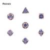 7 Pcs Yellow Blue Tree Vine Metal Dice Solid Metal Polyhedral Dice Set Suitable for Role-Playing RPG Board Game Dice RPG