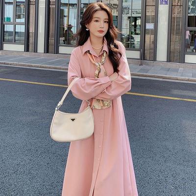 2024 Frühling Französisch-Koreanisches Langarm-Taillenkleid - Elegant & Trendig