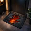 VIKAMA 3D Volcano Crack Lava Doormat Non Slip Water Absorbent Floor Mat for Entrance Front Door Indoor Home Decor