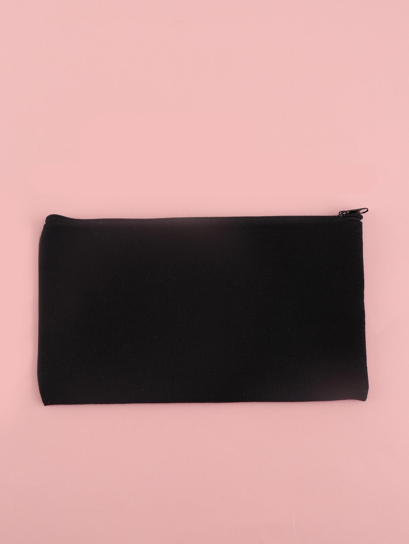 

1pc Minimalist Pencil Case,Canvas School Pencil Pouch, Kawaii Simple Stationery Storage Bag School Supplies, Durable Pencil Case чёрный