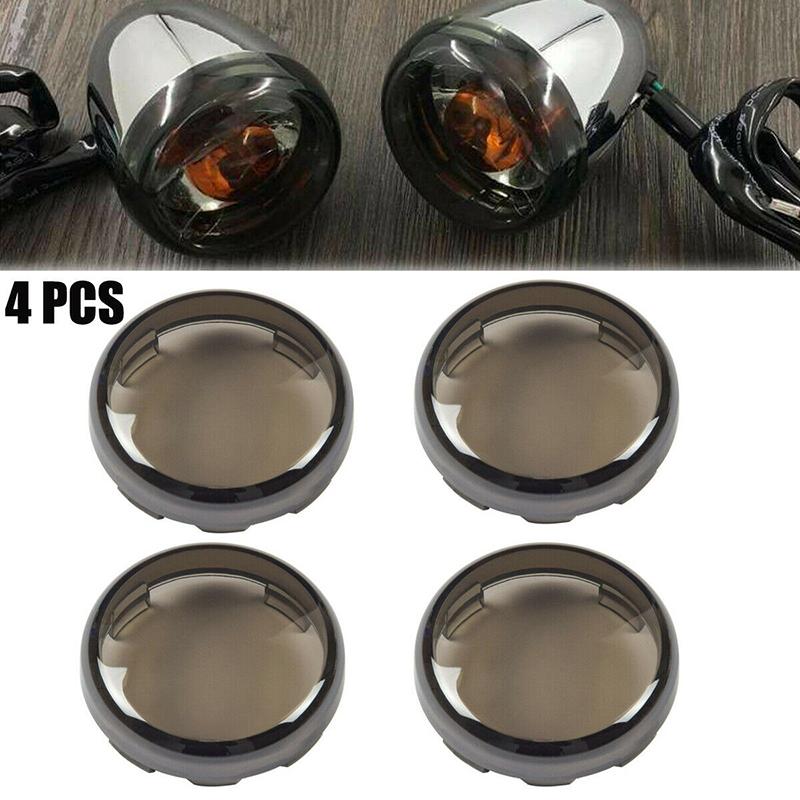 Motorcycle Bullet Turn Signal Light Lens Cover Red Smoke Clear ABS Plastic Indicator Blinker Shell Case Replacement for Harley Sportster Dyna Softail