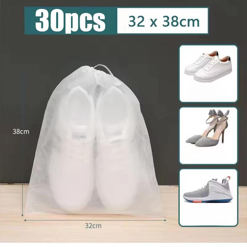 10/30/50Pcs Breathable Dust Covers Non-Woven Dustproof Drawstring Clear Storage Bag Travel Pouch Shoe Bags Drying Shoes Protect