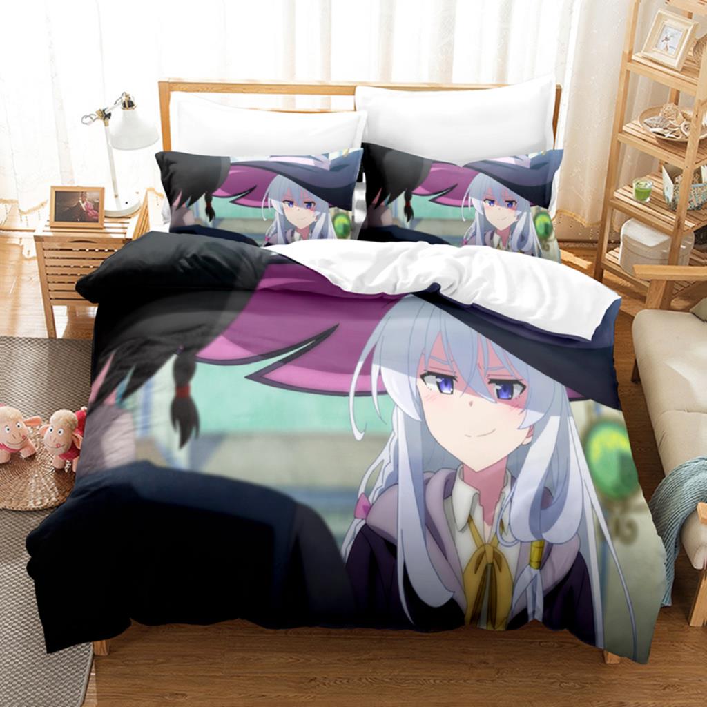 3D Print Anime Girl The Journey Of Elaina Bedding Sets Duvet Cover Set With Pillowcase Twin Full Queen King Bedclothes Bed Linen
