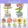 Creative Plant Flower Building Blocks For Children Diy Puzzle Toy Gift For Valentine's Day Sunflower Style