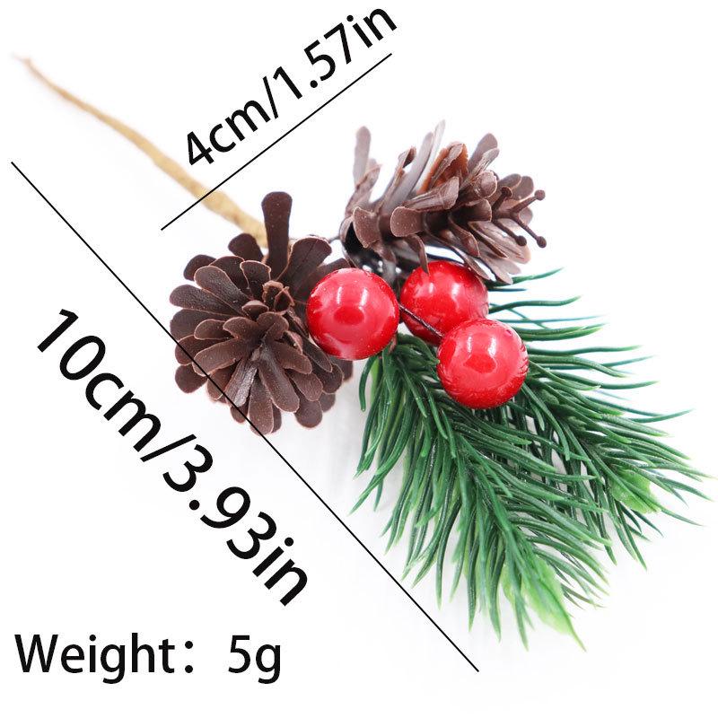 Artificial Pine Needle Greenery & Red Berry Bouquet for Holiday DIY & Gift Packaging