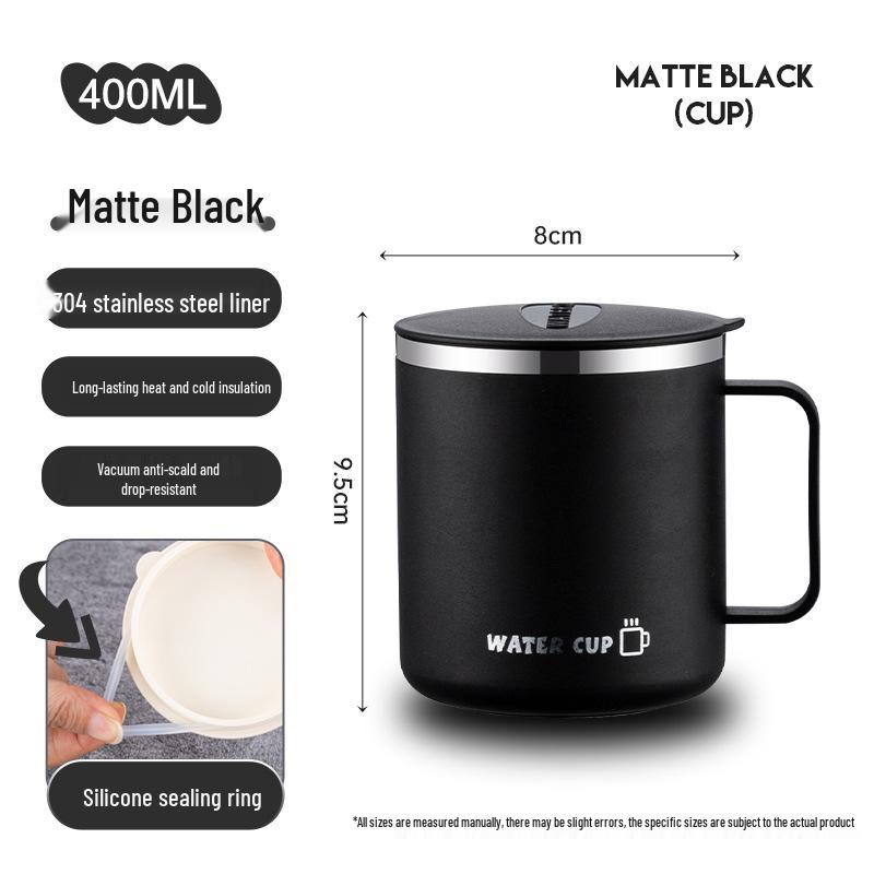 

304 Stainless Steel Mug with Sliding Lid - Ideal for Home, Office, Tea, Coffee, or as a Student Gift. 400ml