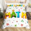 Cartoon Graffiti Bedding Set Back To School Duvet Cover For Kids Boys Girls BedroomMath Geometric Symbol Comforter Cover Twin