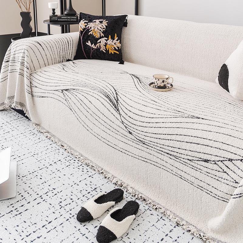 Plush Sofa Cover Towel High-Grade Sofa Cushion All-Inclusive Universal Cover Cover Blanket Three and One Concubine