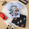 2026 Summer New Children's Set - Street Casual Fashion Comfortable Soft Breathable Lightweight 3D Graffiti Pattern Print