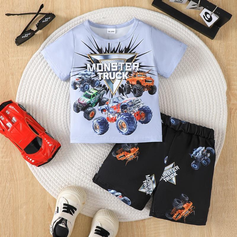 2026 Summer New Children's Set - Street Casual Fashion Comfortable Soft Breathable Lightweight 3D Graffiti Pattern Print