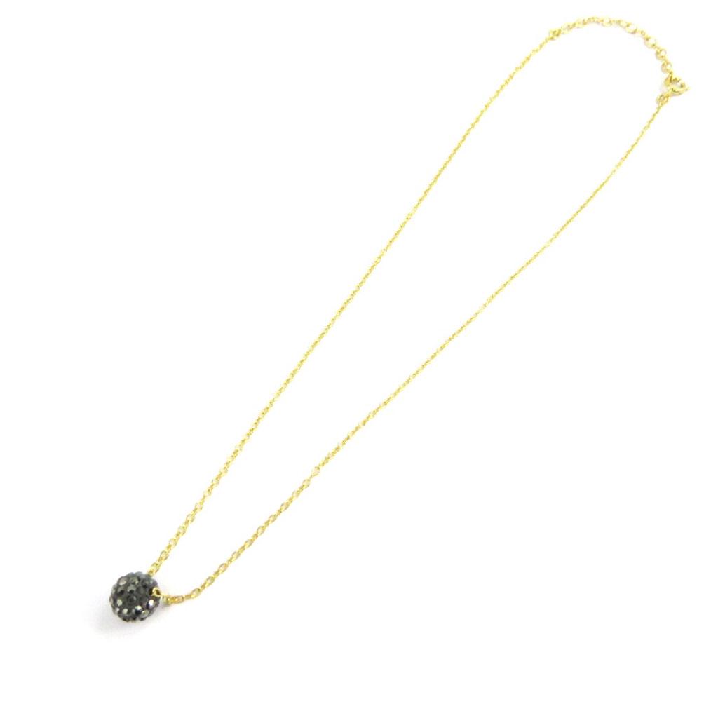 Les Trésors De Lily [L9761] - Gray 'Sissi' Gold-Plated Necklace - 8 Mm