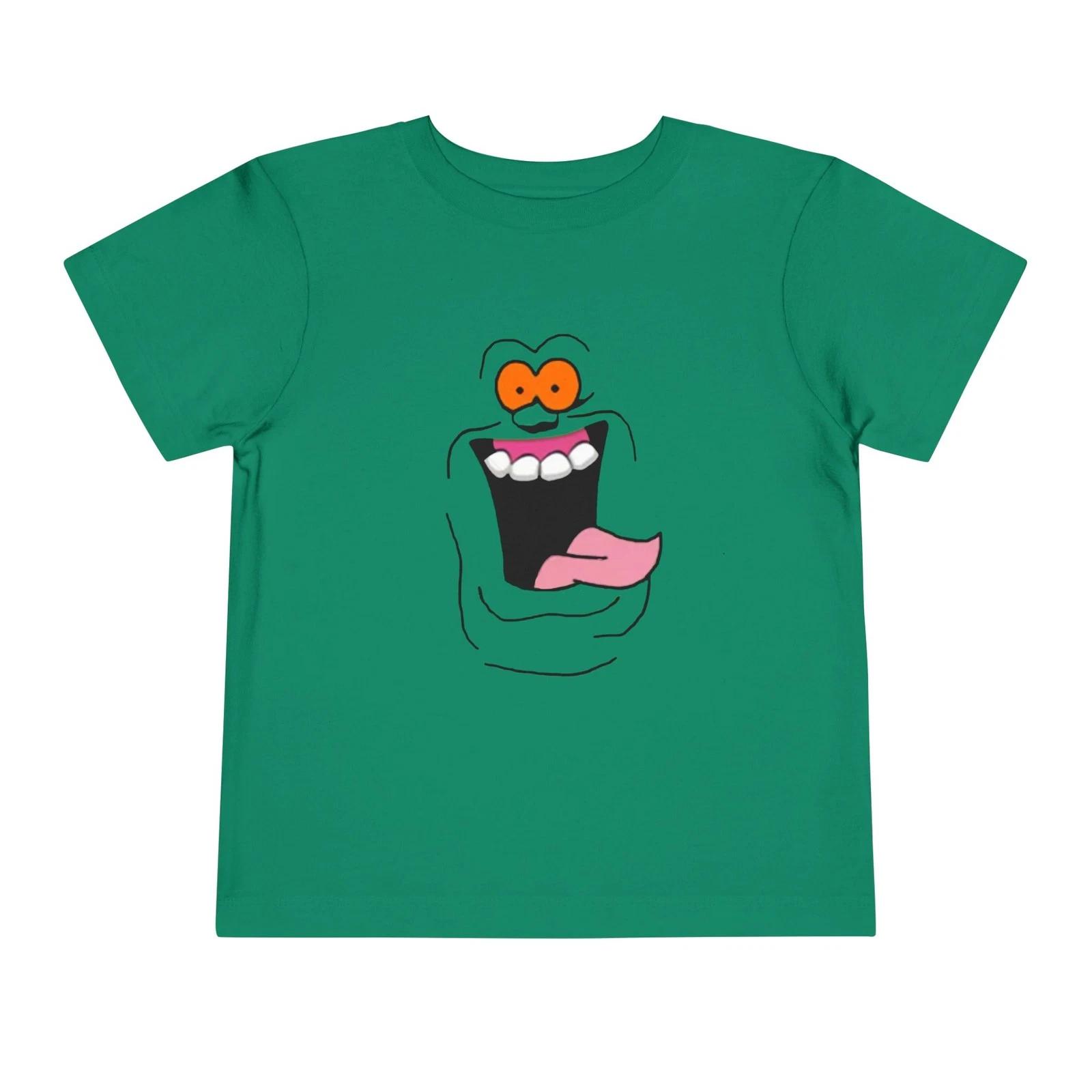 Slimer Face *TODDLER* Ghostbusters Tshirt, Funny Green Ghost Kids Tee 4XL