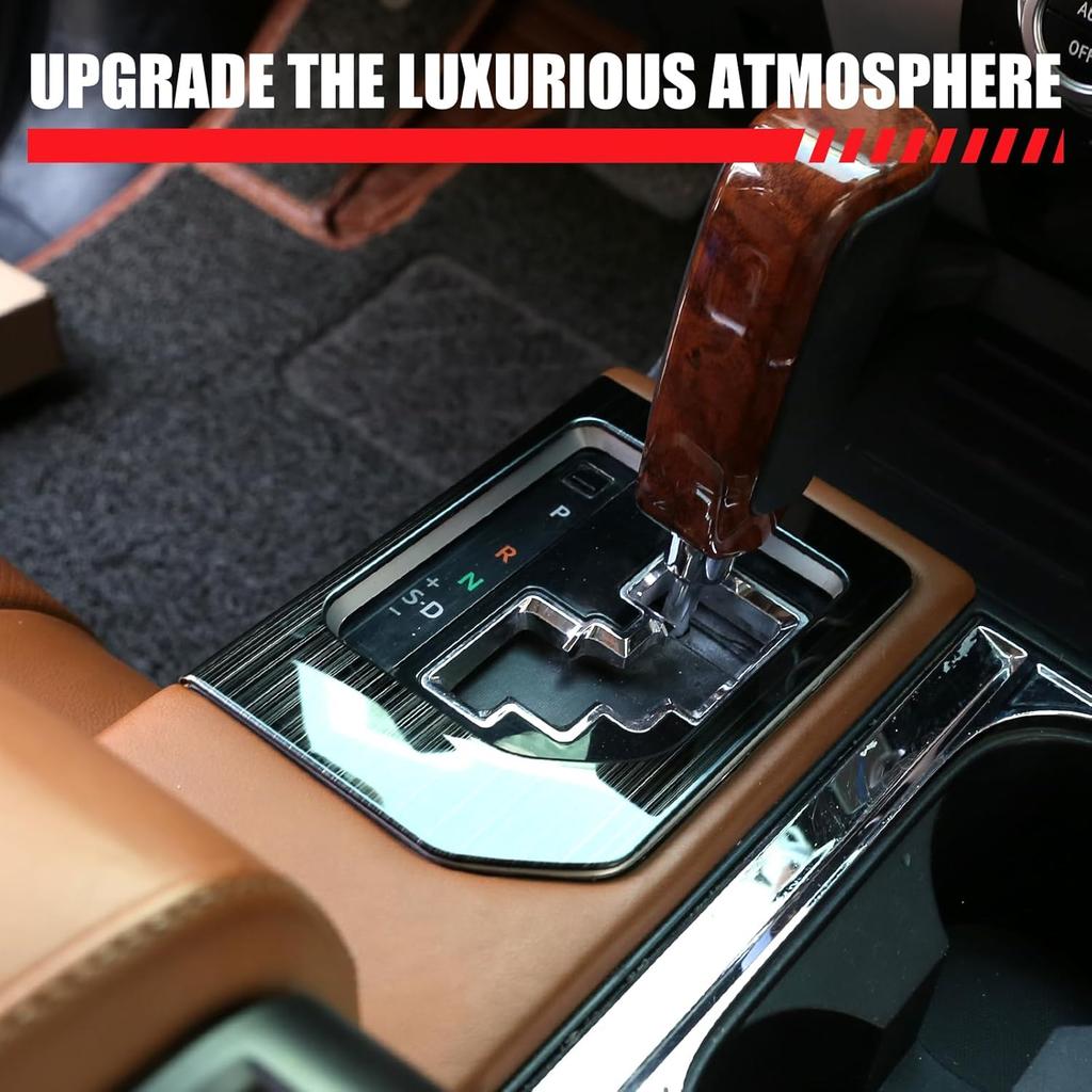 LLKUANG for Toyota Tundra 2014-2021 SUV Stainless Steel Center Console Gear Shift Panel Frame Trim Car Accessories (Black)