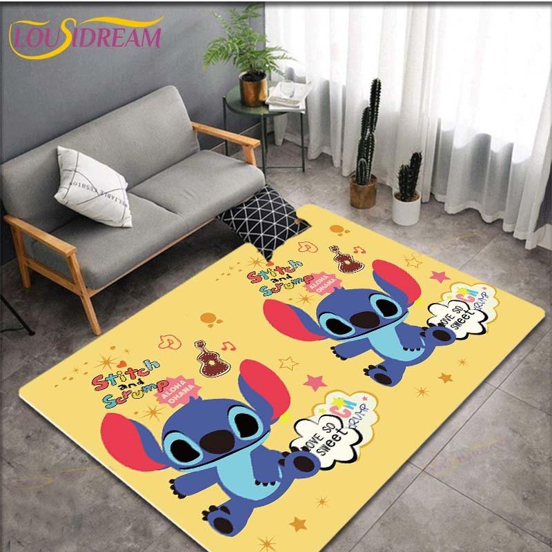 Anime Stitch Pattern Carpets Living Room Anti-Skid Area Rug Kids Bedroom Mats Yoga Mat Large Carpet Decor