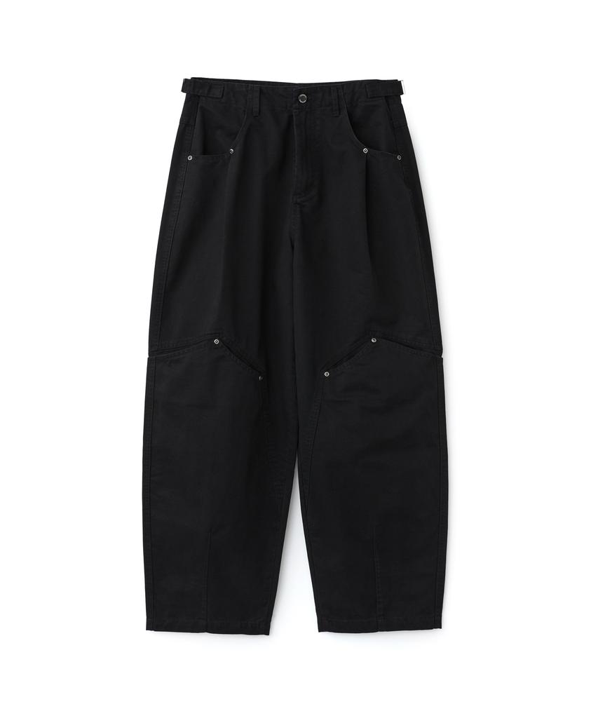 AOTT Washed Western Semi-Balloon Cotton Pants Black