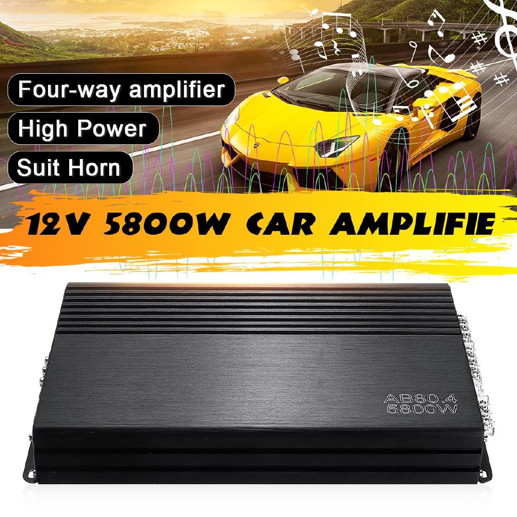 5800W High Power Four-way Amplifie Car Amplifie HiFi Audio Stereo Subwoofer 32x24x4.5CM