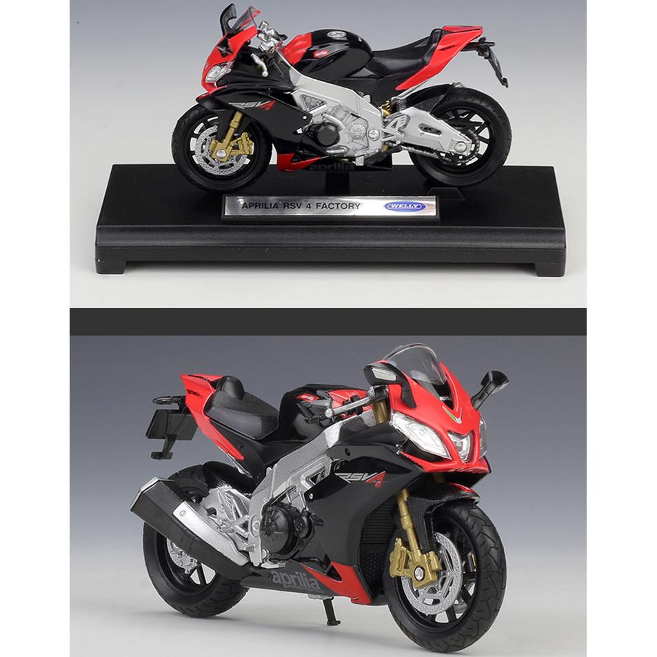 Scară 1/18 Welly Aprilia RSV 4 Fabrică Model de motociclete din aliaj Modele de vehicule de jucărie din metal Model de motocicletă Colectie de simulare înaltă Cadouri pentru copii