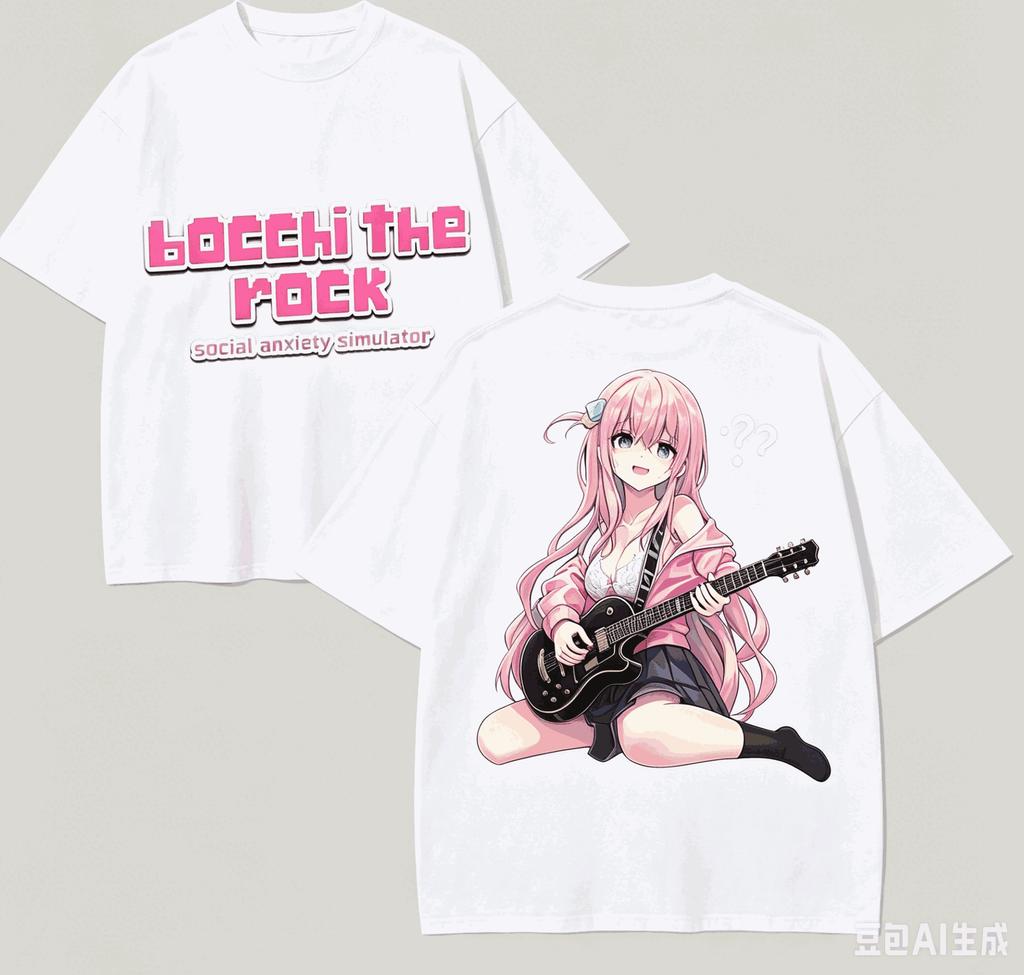 Bocchi The Rock Anime Lover TShirt Harajuku Cotton NewModel Oversized Unisex High Street Retro Fashion Couples Comfortable