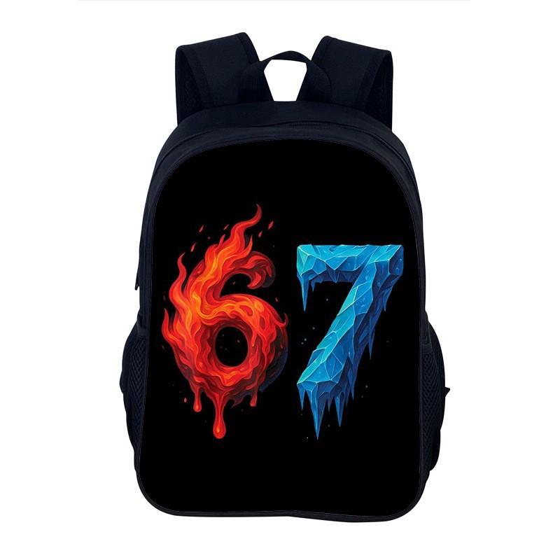 Lightweight School Backpack Teens With Character Print Design 20-35L Capacity Nylon Material Arc Shoulder Straps