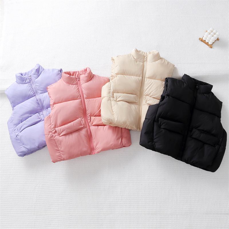 Kids' Winter Autumn Unisex Warm Down Cotton Vest - Korean Style, Thickened, Stylish