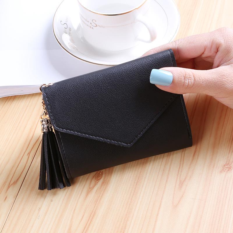 Trendy Women's Short Wallet: Cute Tassel Mini Coin Purse with Japanese-Korean Design