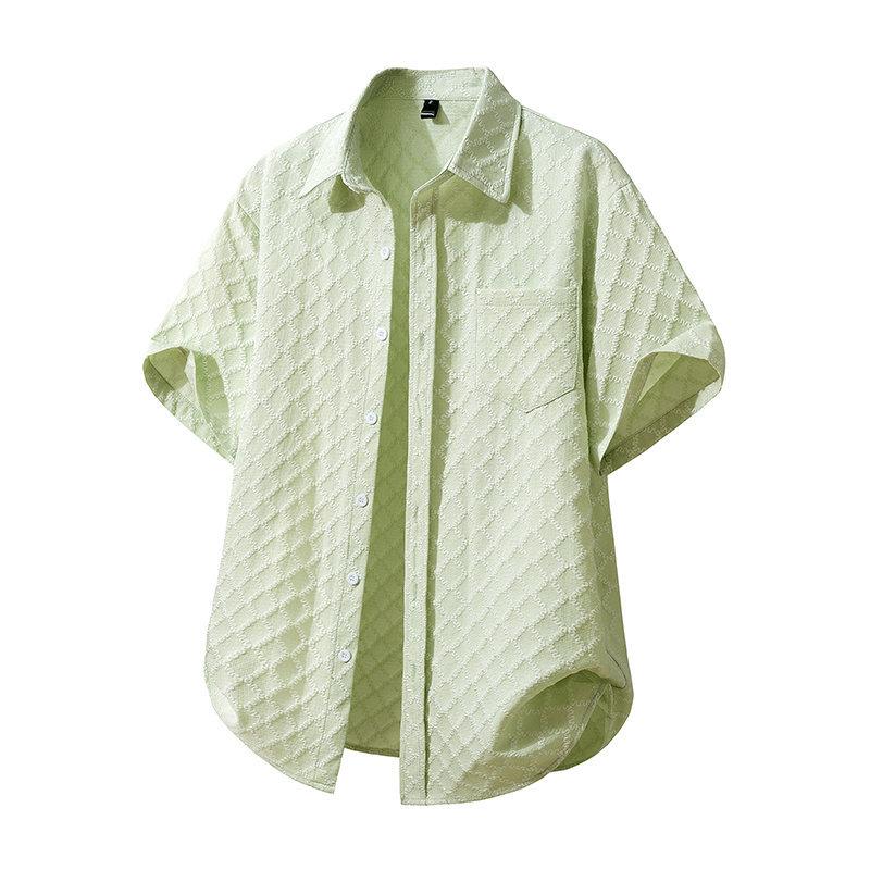 2026 New Model Loose Casual Turn-down Collar Half-sleeve Men's Shirt
