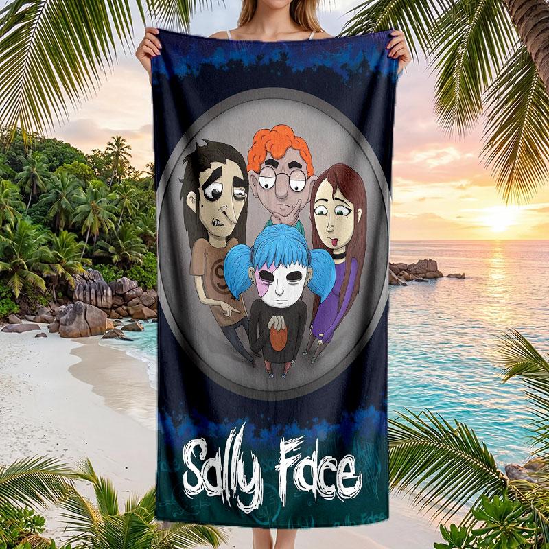 Large Beach Towel Quick Dry Absorbent Towel For Beach IndoorSally Face