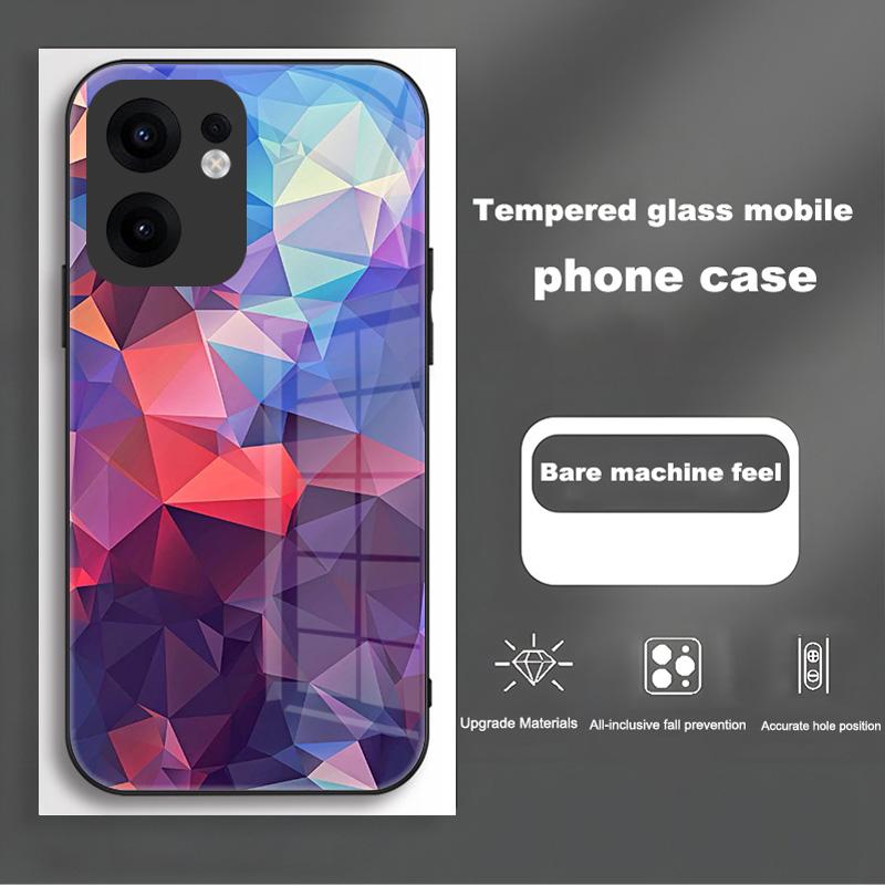 For Oppo Reno 13 12 Pro Case Cover Tempered Glass Phone Case Hard Fundas Coque For Oppo Reno13 Reno12 F Pro Protective Shell