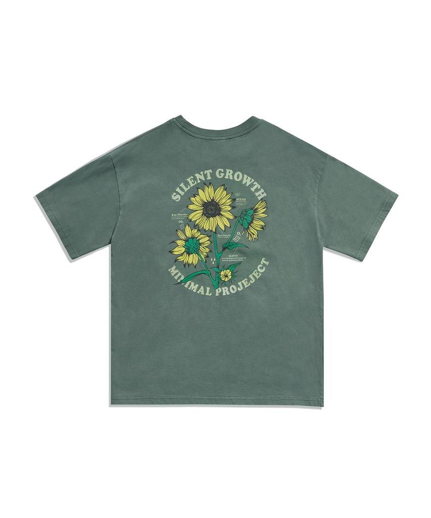 MINIMALPROJECT Sunflower Blooming Pigment Short Sleeve T-Shirt Mst184 [Bluegreen]