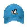 Pingu Berretto da Baseball Unisex da Donna Pinguino Denim Usurato Lavato Cappelli Berretto Classico da Esterno Corsa Golf Snapback Regolabile