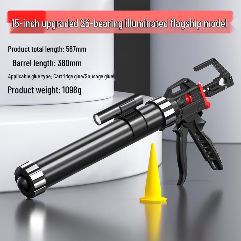 Automatic Glass Glue Gun with 26 Bearings - Labor-Saving Caulking Tool for Structural Adhesive
