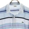 Lacoste Hergestellt in Japan Streifenmuster Kurzarm Poloshirt 5 Blau Herren Gebraucht