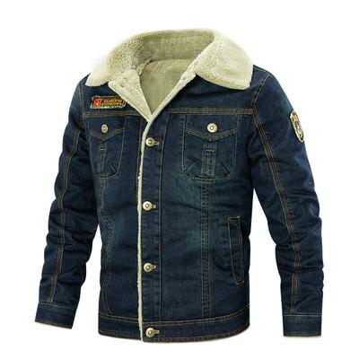 Men Windbreaker Fleece Thick Warm Winter Denim Jacket Mens Jackets Outwear Jeans Coat Male Multi-pockets Cowboy Clothing
