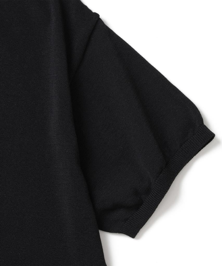 KNITTED Shellon Cooling Single Crop Round Knit Black