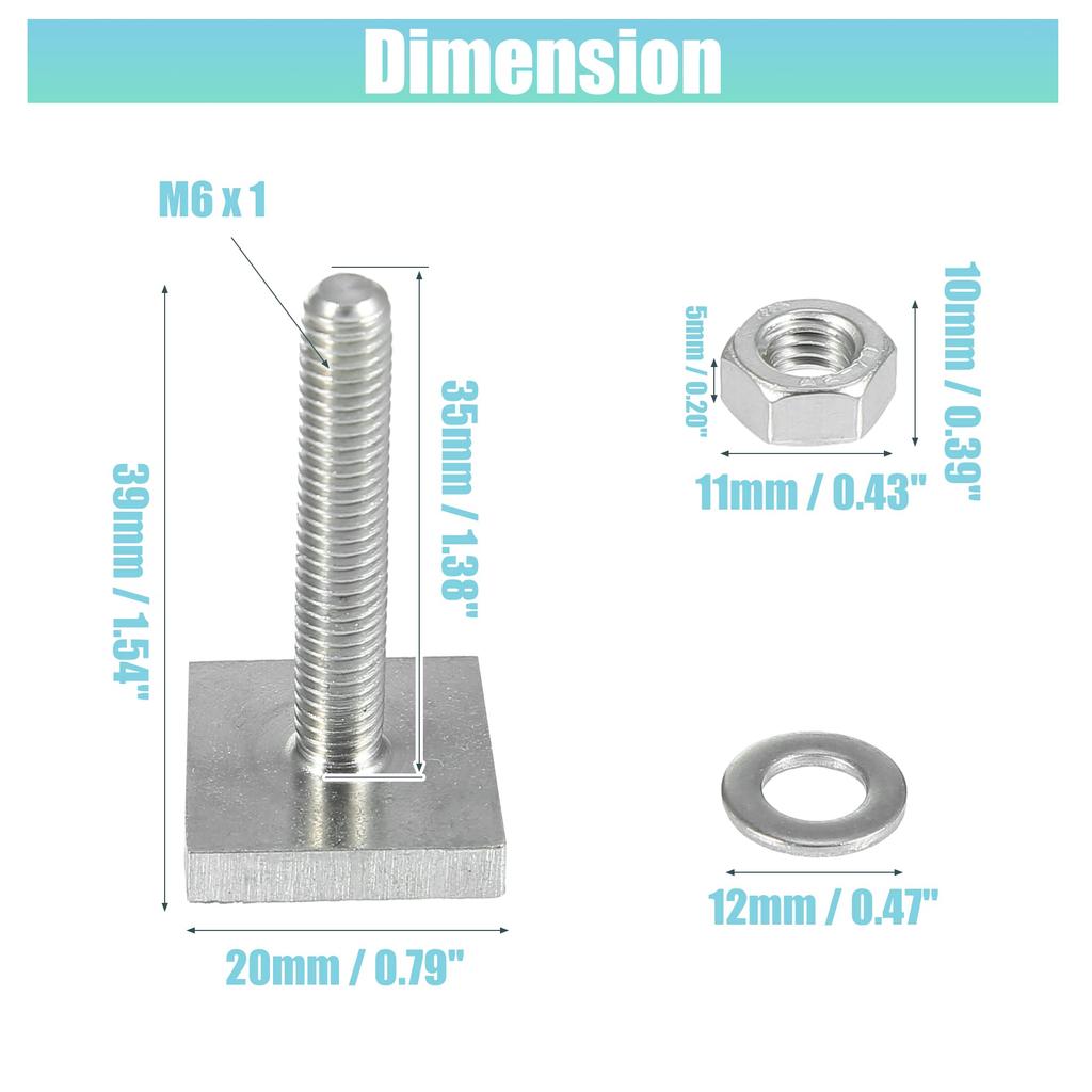 uxcell Universal Roof Rack T Bolt Roof Top Rack Bolts T Slot T Track