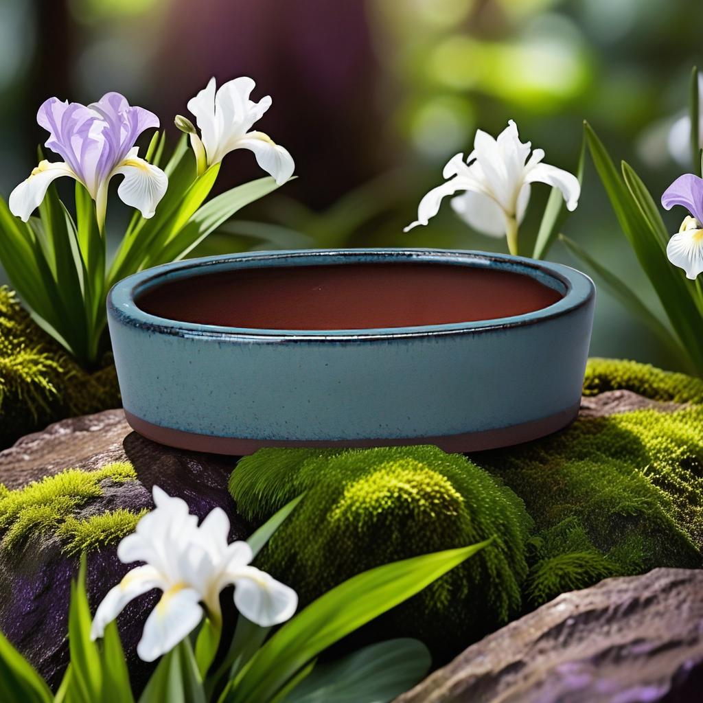 Chinese Style Bonsai Pot Ceramic Flower Pots with Drain Hole Succulent Orchid Flower Pot for Indoor Outdoor Flower Plants