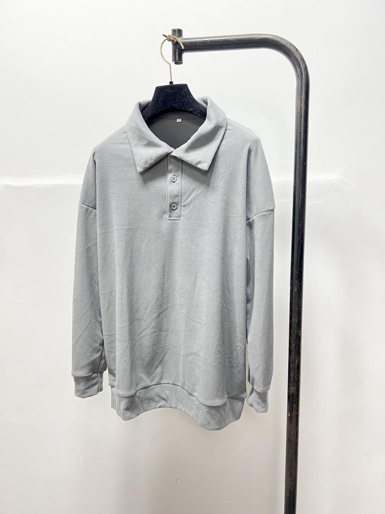 2022 Autumn Men's V-Neck Button Long Sleeve Casual Polo Shirt