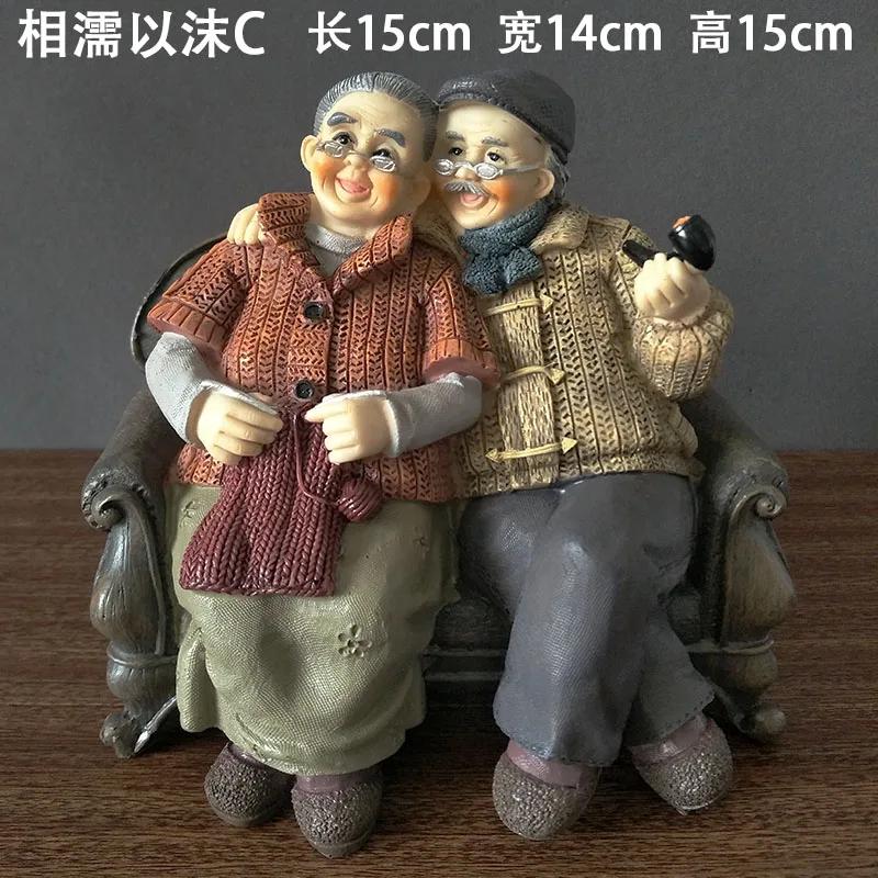 Old Man Old Lady Home Decorations Love Gift Ornament Grandpa And Grandma Grow Old Together Room Decoration Vintage Home Decor