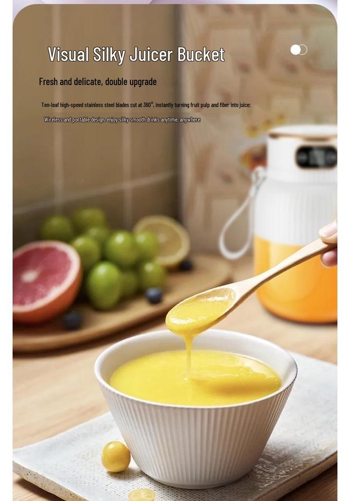 Ton-Ton Portable Wireless Electric Juicer Cup - Multifunctional, Large Capacity Fruit Juicer