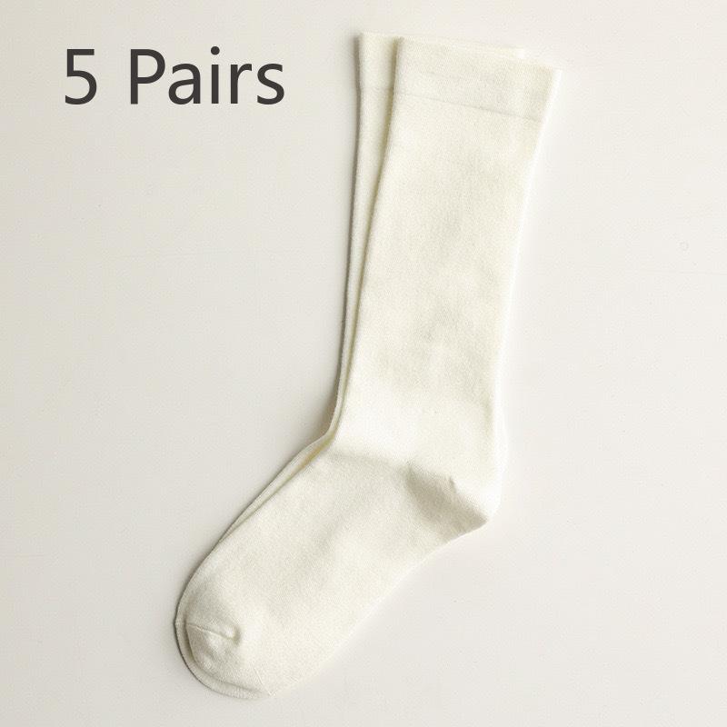 

5 пар женских летних тонких однотонных универсальных носков без косточек 5 Pairs молочный белый