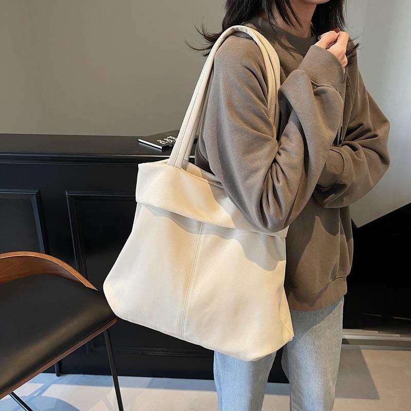 2025 Summer New Large-capacity Shoulder Bag Fashionable and Simple Solid Color Tote Bag Personalized Women's Bag Portable Underarm Bag