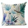 New Flax Tropical Flower Plant Flamingo Hibiscus Flower Pillowcase Cushion Cover