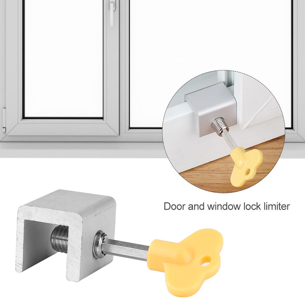 1-5PCS Aluminum Alloy Window Lock Stopper Sliding Window Anti-theft Lock Window Sliding Door Baby Kids Child Safety Doors Lock