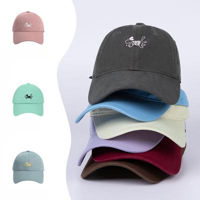 New Cartoon Lazy Puppy Versatile Embroidered Baseball Cap Showing Off The Face of A Small Big Head Circumference Sun Shading Baseball Cap