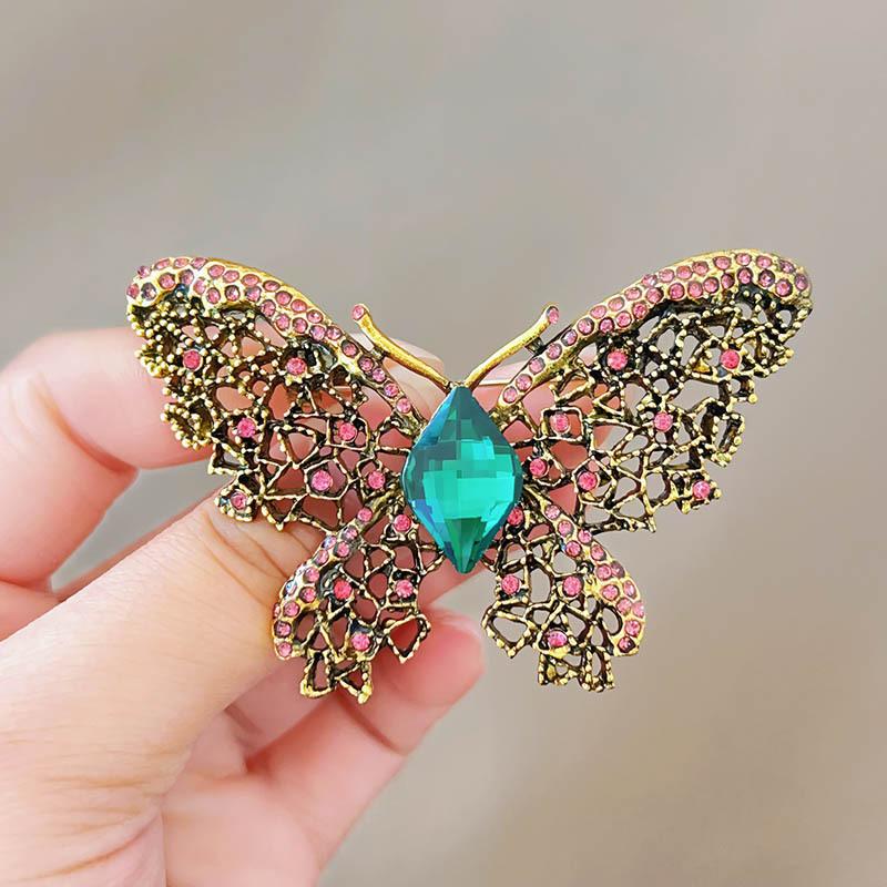 Wykwintne Moda Vintage Luksusowe Kryształowe Broszki Motylki Szpilki Dla Kobiet Płaszcz Biżuteria Akcesoria Prezent