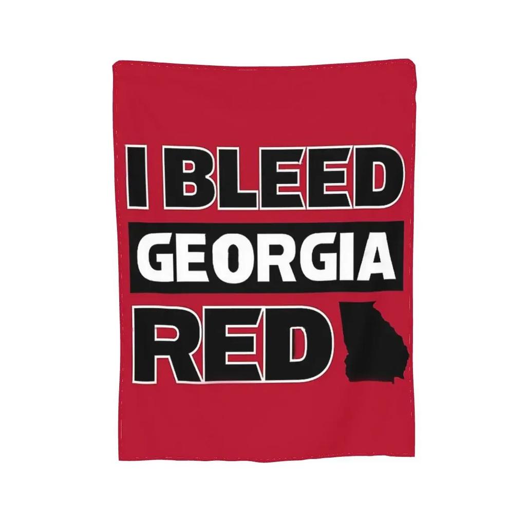 I Bleed Red Georgia UG Bulldog Pride Blankets Soft Warm Flannel Throw Blanket Plush for Bed Living Room Picnic Travel Home Sofa